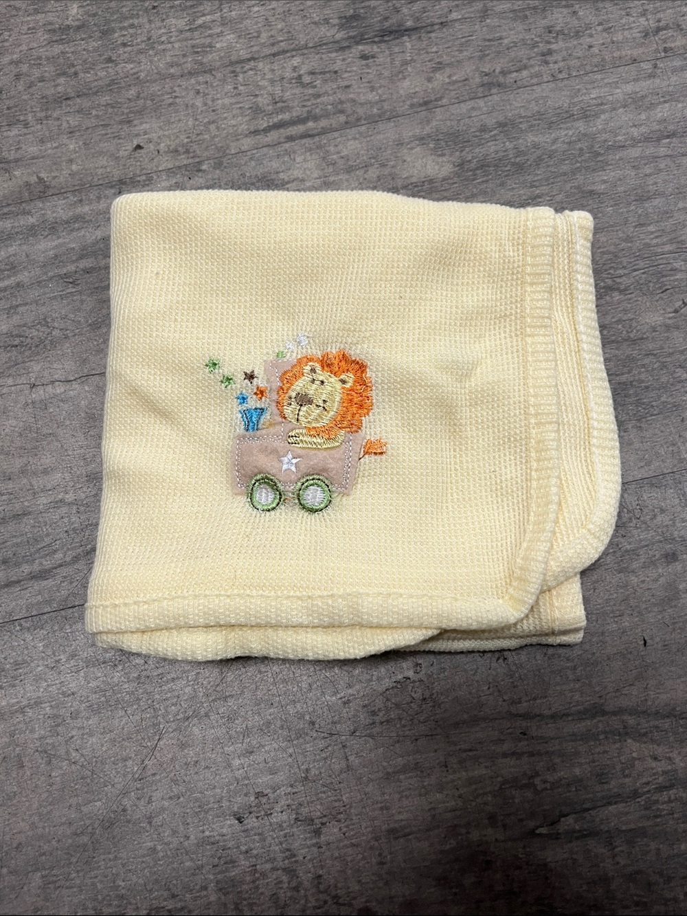 Carter's Waffle Weave Yellow Baby Blanket 30” X 26”